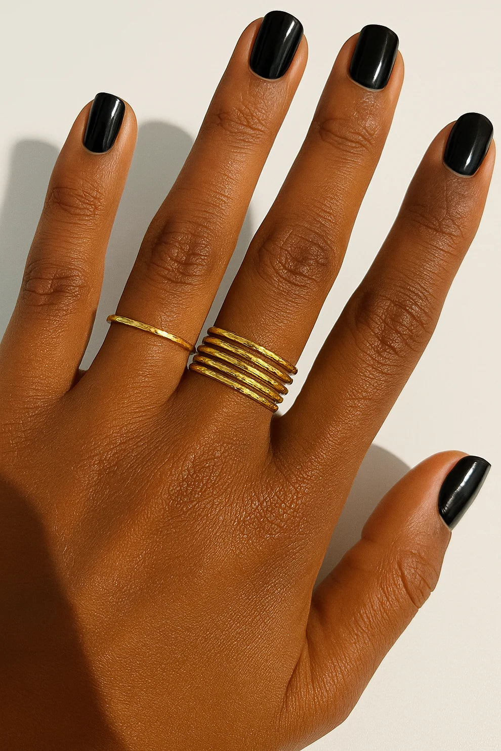 Bague Manchette Dorée Ajustable – Design Multilignes | ZARIS PARIS