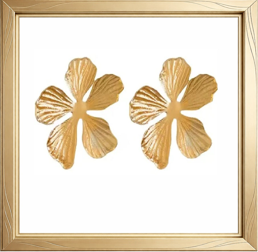 Boucles d’oreilles fleur dorées XXL en acier inoxydable – NINON