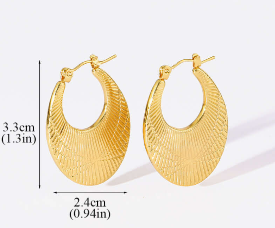 Boucles d’oreilles pendantes dorées en acier inoxydable