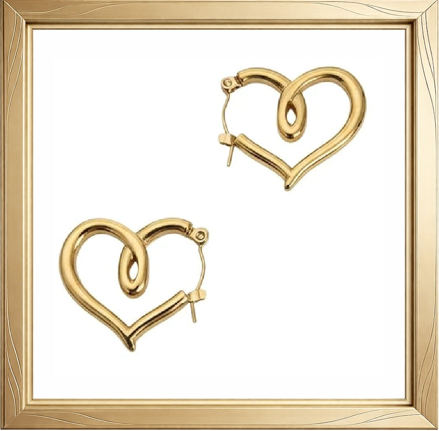 Boucles d’oreilles cœur infini dorées en acier inoxydable – ZARIS