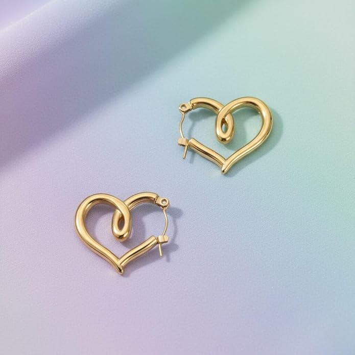 Boucles d’oreilles cœur infini dorées en acier inoxydable – ZARIS