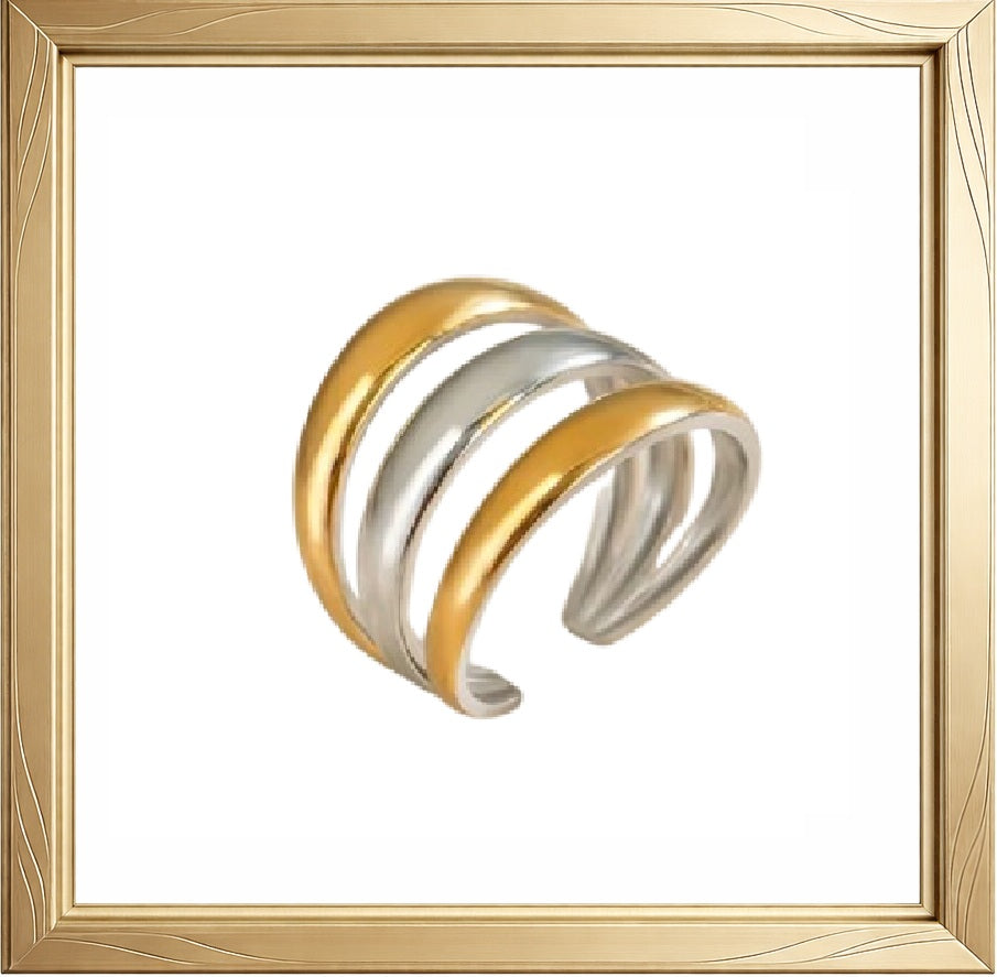 Bague Géométrique Ajustable en Acier Inoxydable
