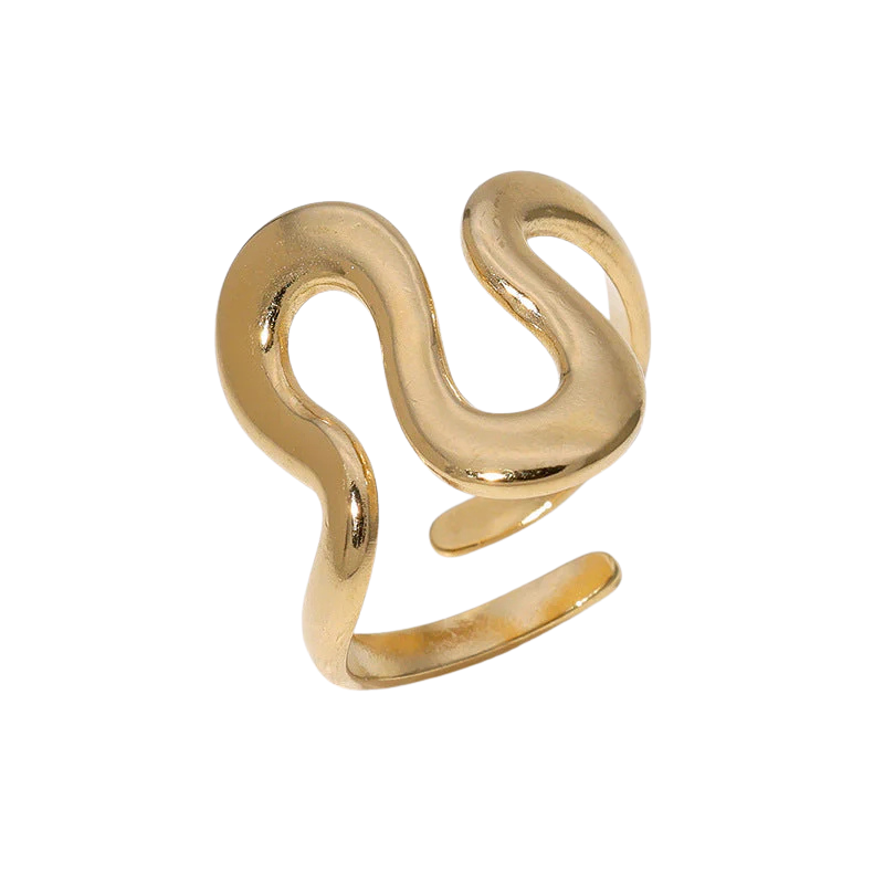 Bague Asymétrique Dorée Ajustable – Design Moderne | ZARIS PARIS