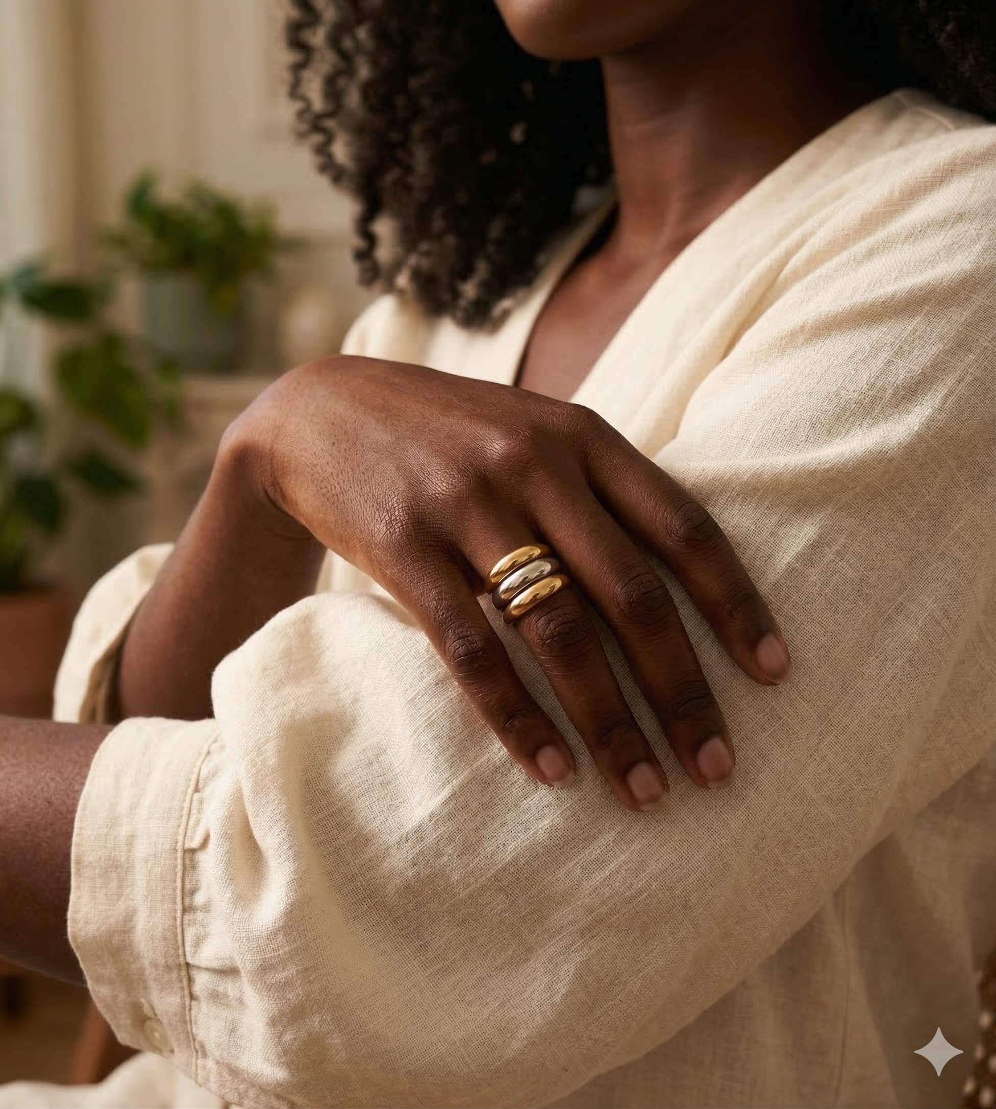 Bague Géométrique Ajustable en Acier Inoxydable