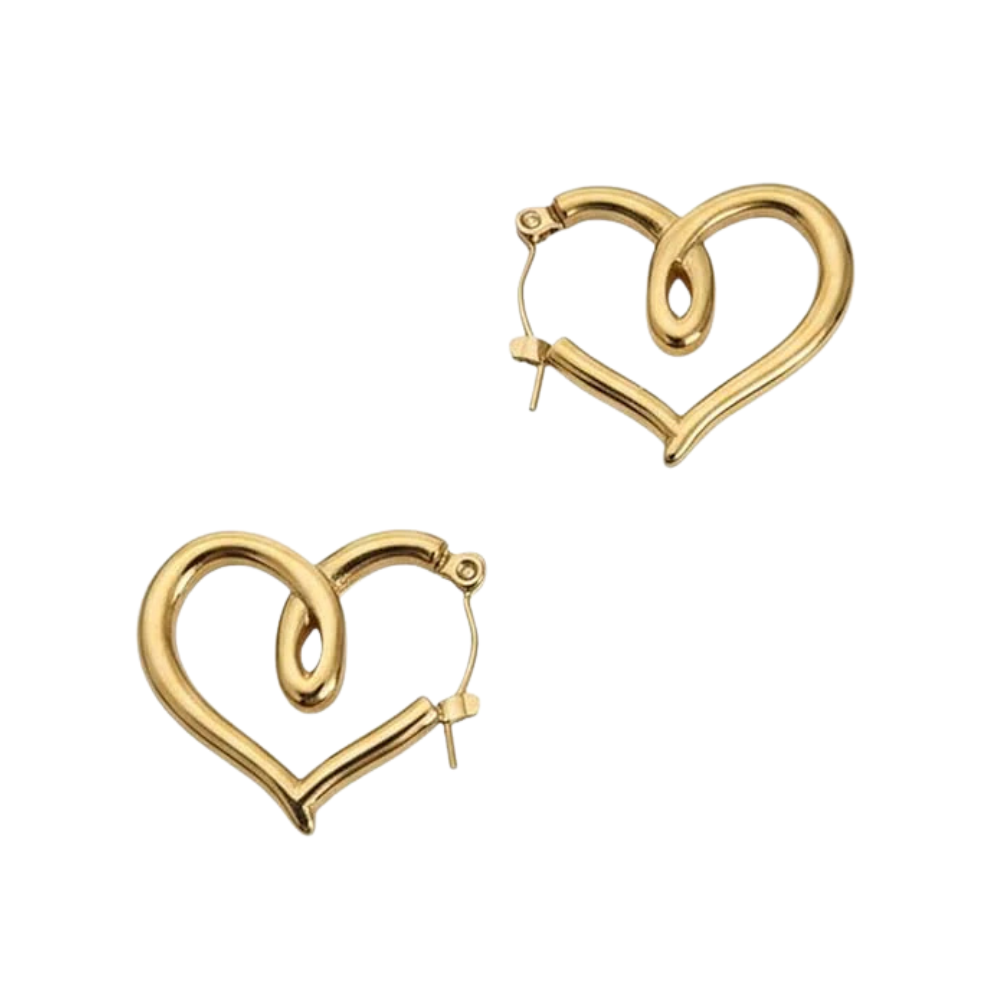 Boucles d’oreilles cœur infini dorées en acier inoxydable – ZARIS