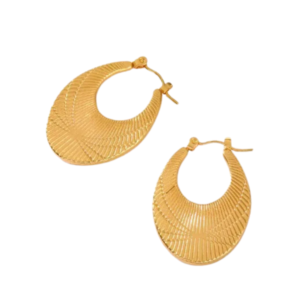 Boucles d’oreilles pendantes dorées en acier inoxydable